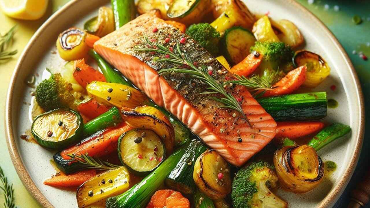 Baked-Salmon-With-Roasted-Vegetables